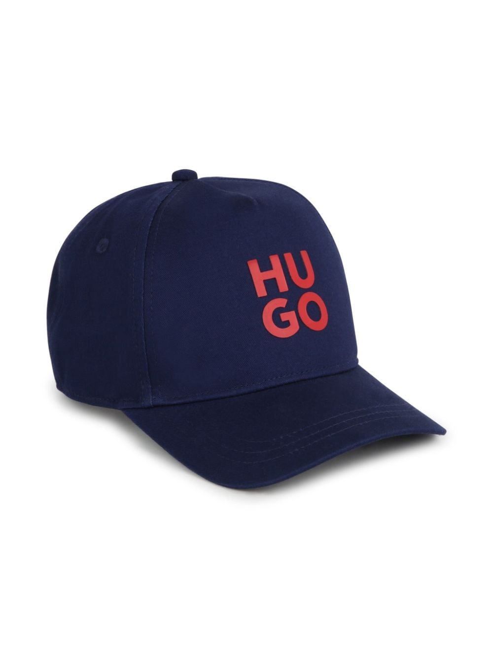 hugo kids casquette en coton à logo imprimé - bleu
