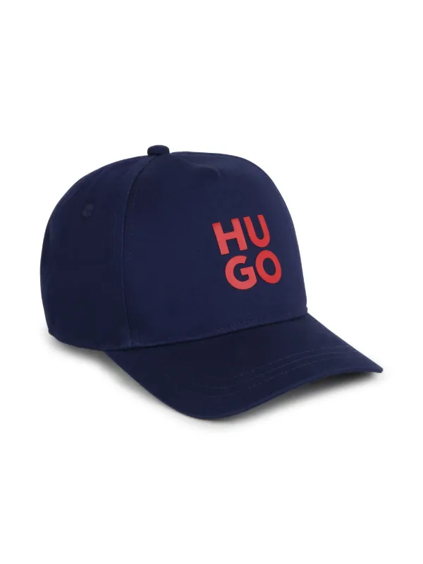 HUGO KIDS logo print Cotton Cap Farfetch