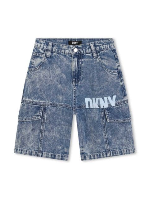 Dkny Kids logo-print denim shorts