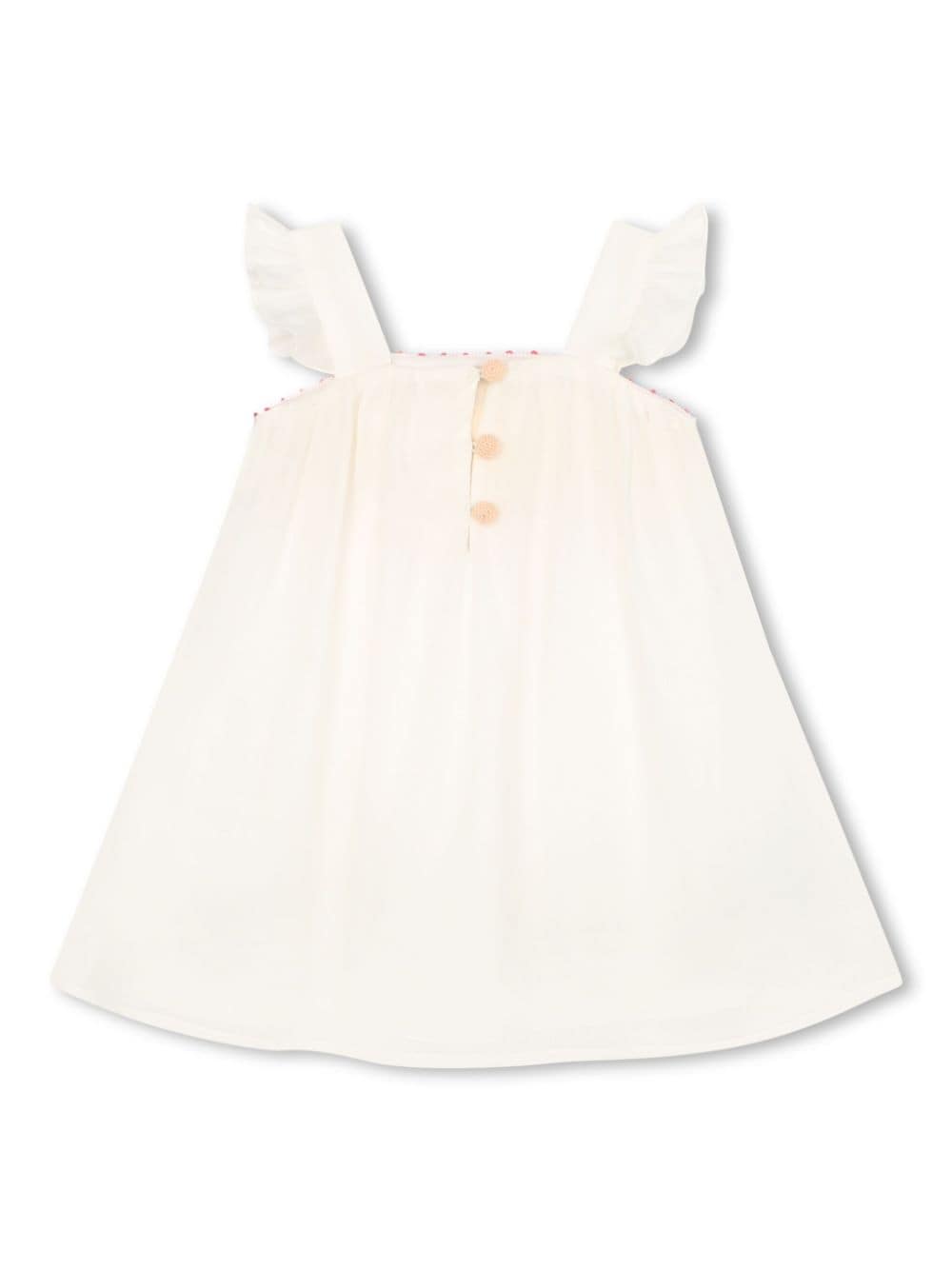 Shop Chloé Crochet-panell Sleeveless Dress In White