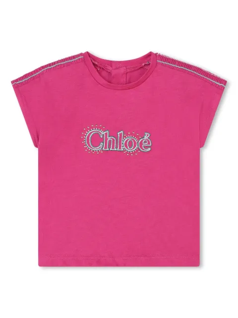 Chloé Kids playera con logo bordado