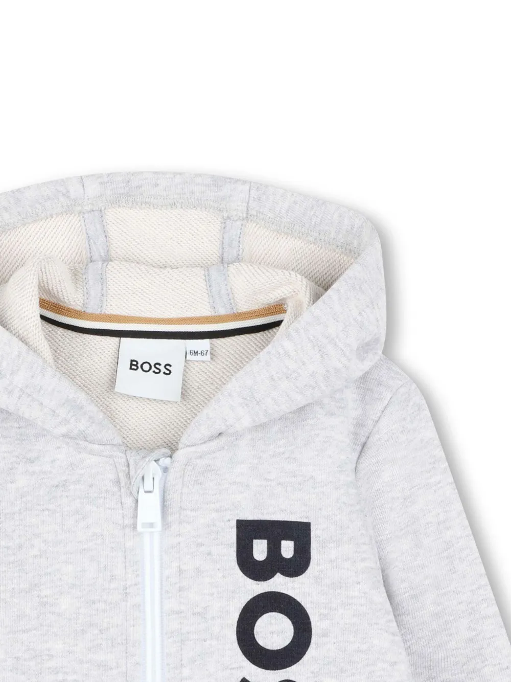 BOSS Kidswear Hoodie met logoprint Grijs