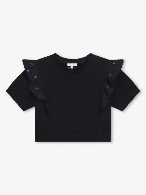 Chloé Kids ruffled cotton T-shirt