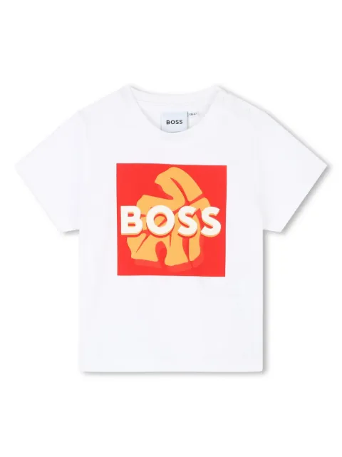 BOSS Kidswear leaf-print cotton T-shirt 