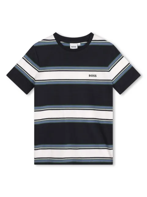 BOSS Kidswear stripe-print cotton T-shirt