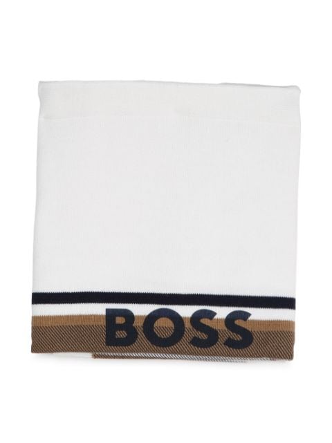 BOSS Kidswear logo-print cotton blanket