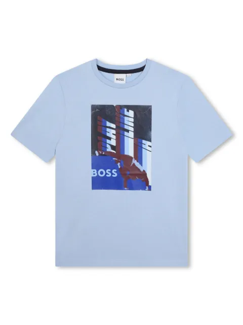 BOSS Kidswear graphic-print cotton-jersey T-shirt