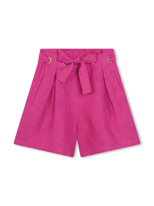 ショートパンツ Chloe SHORTS (CH25SDS02158 476) Chloé Kids リネンショートパンツ | ピンク | FARFETCH JP