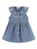Chloé Kids star-embroidered chambray dress - Blue