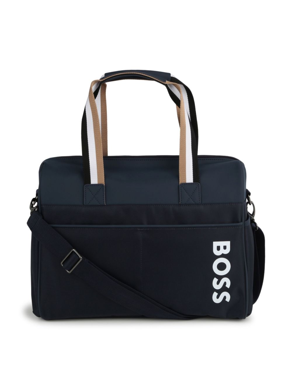 Shop Bosswear Logo-print Panelled Changing Bag In Blue
