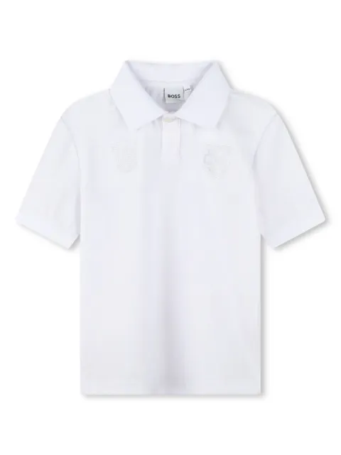 BOSS Kidswear crest-embroidery polo shirt