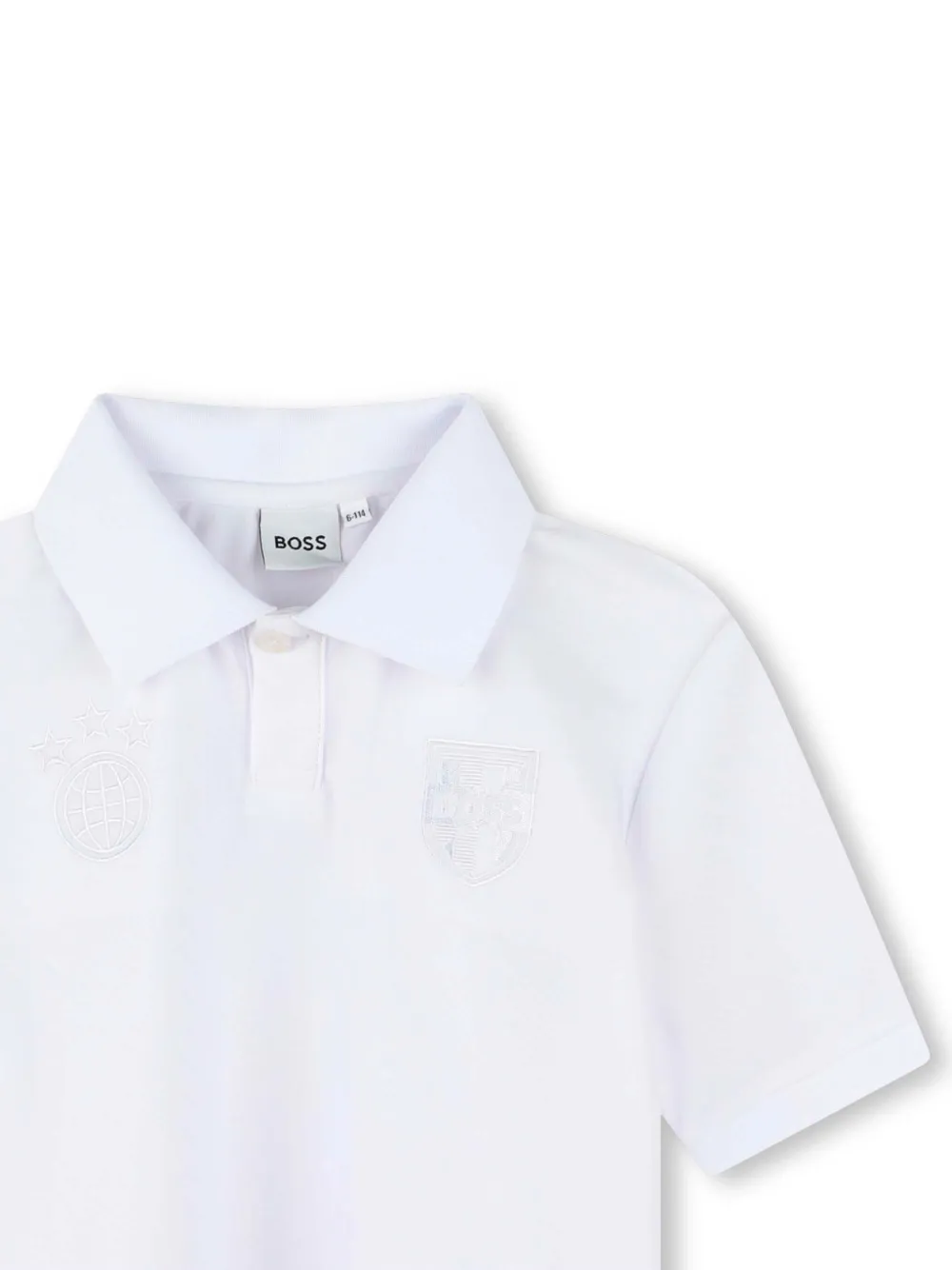 BOSS Kidswear Poloshirt met borduurwerk Wit