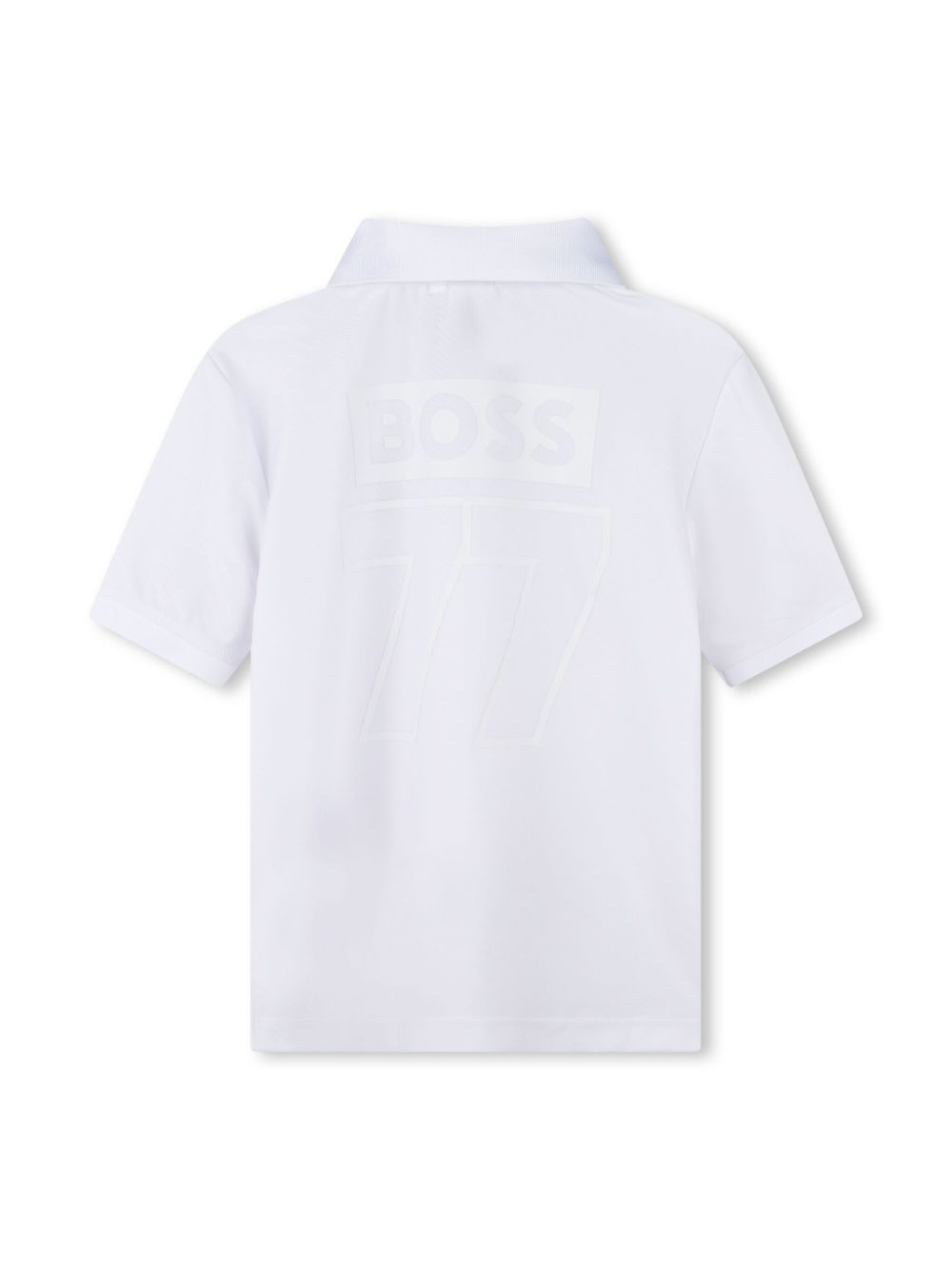 BOSS Kidswear Poloshirt met borduurwerk - Wit