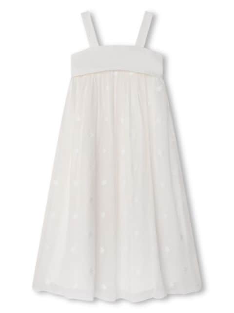 Chloé Kids Kleid aus Seide mit Sterne-Print
