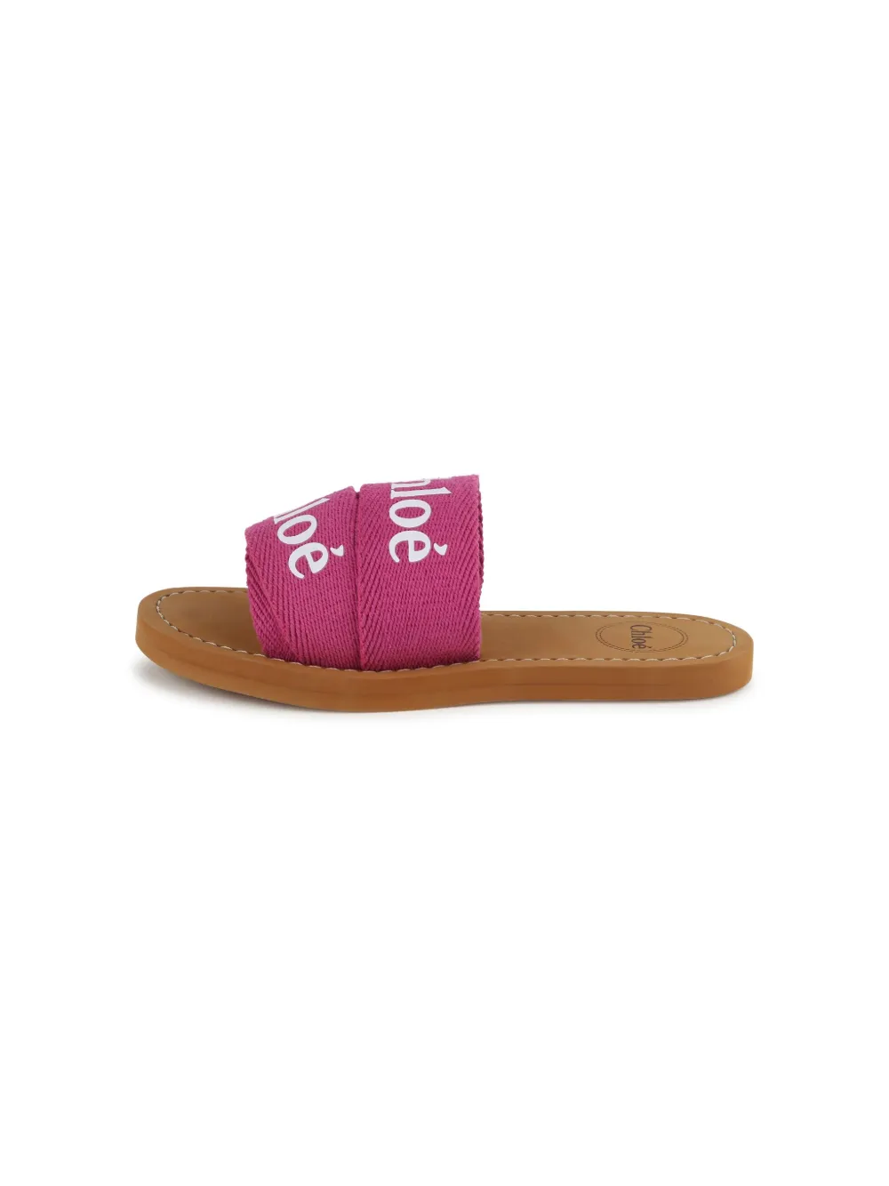 Chloé Kids logo-strap slip-on Sandals | Pink | FARFETCH