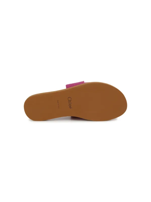 Chloé Kids logo-strap slip-on Sandals | Pink | FARFETCH