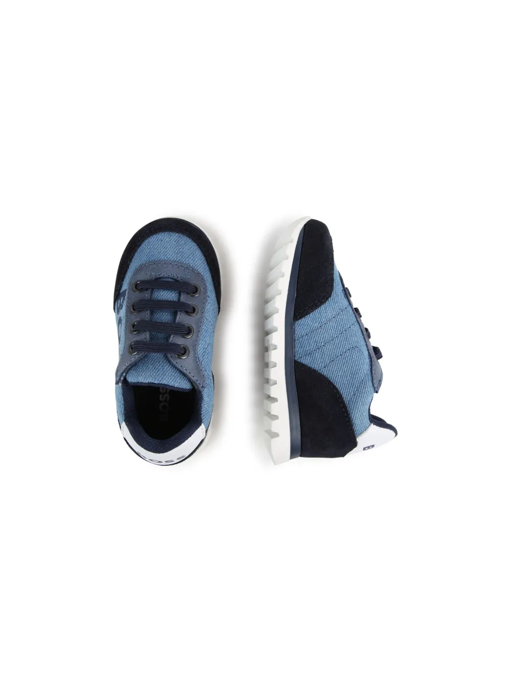 BOSS Kidswear Denim sneakers Blauw