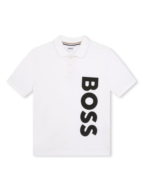 BOSS Kidswear logo-print cotton polo shirt