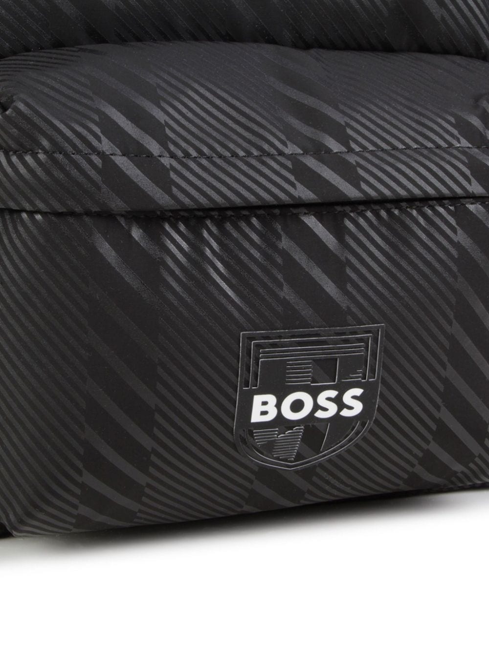 Shop Bosswear Logo-appliqué Striped Backpack In Black
