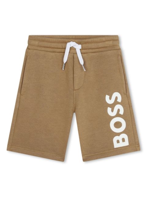 BOSS Kidswear shorts con cordones en la pretina y logo estampado
