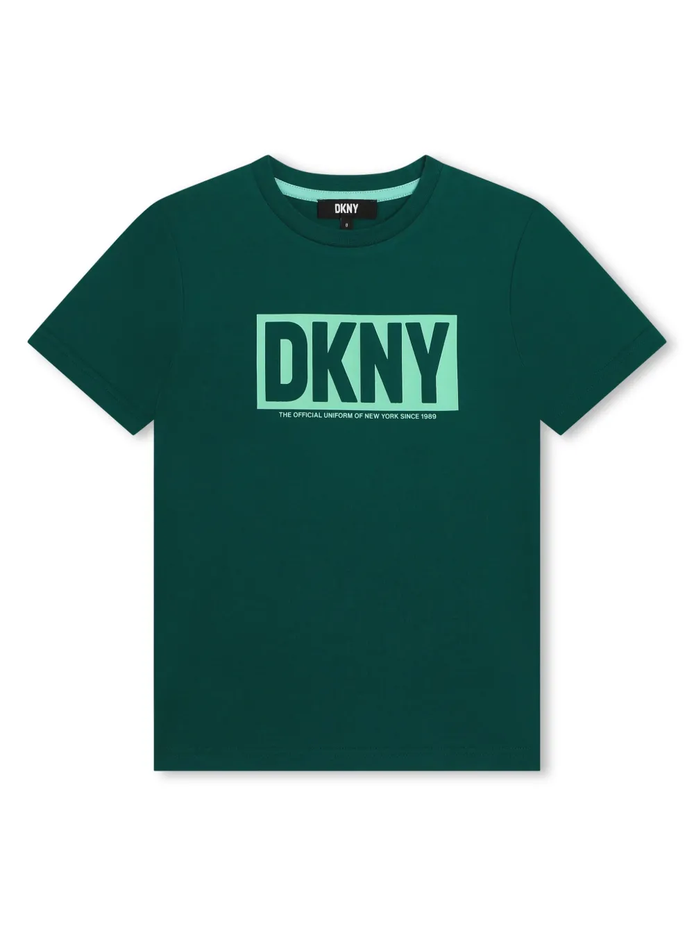 Dkny Kids تيشيرت قطن بطبعة شعار الماركة | أخضر | Image 1