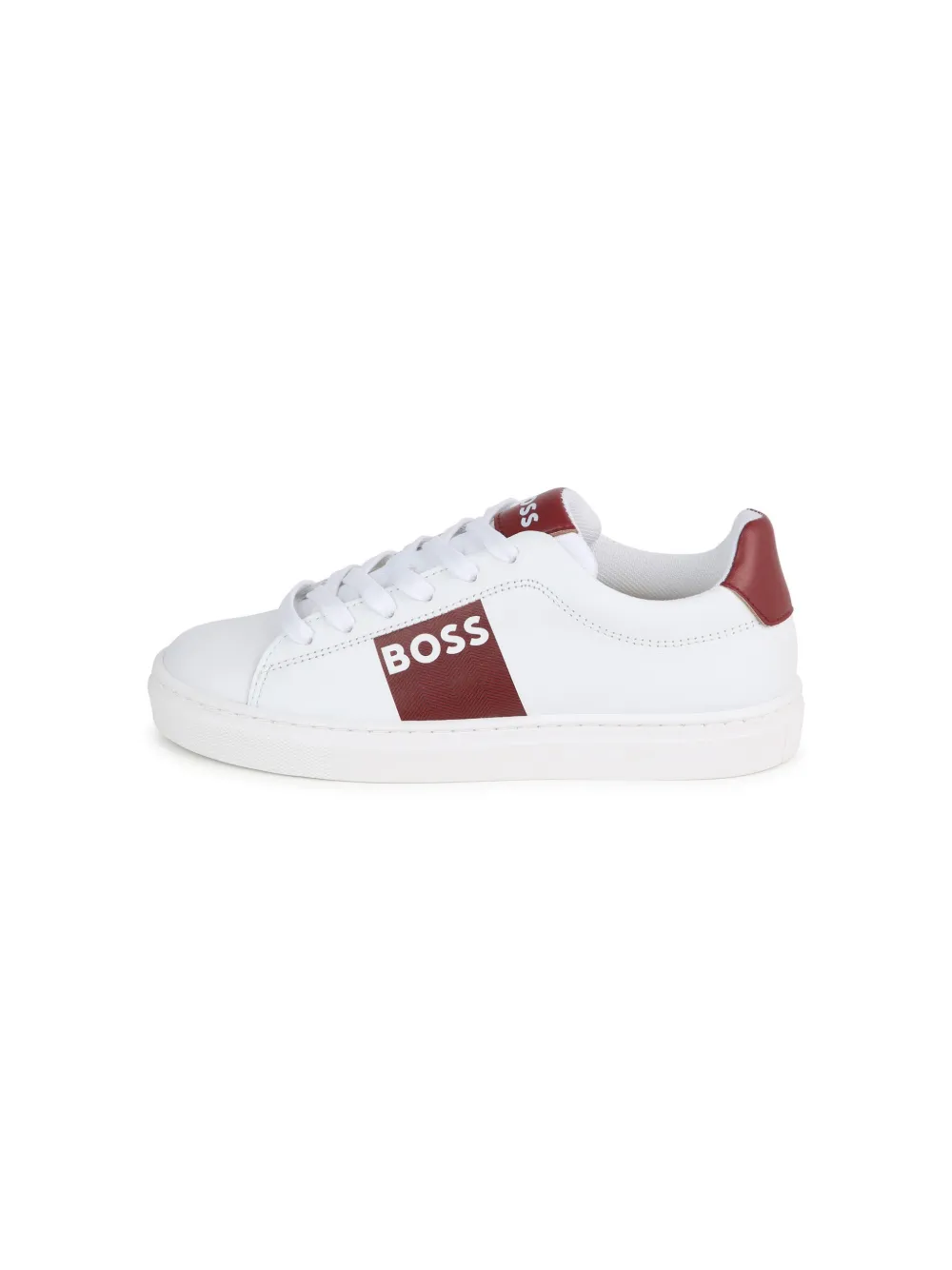 Shop Bosswear Logo-print Lace-up Sneakers In White