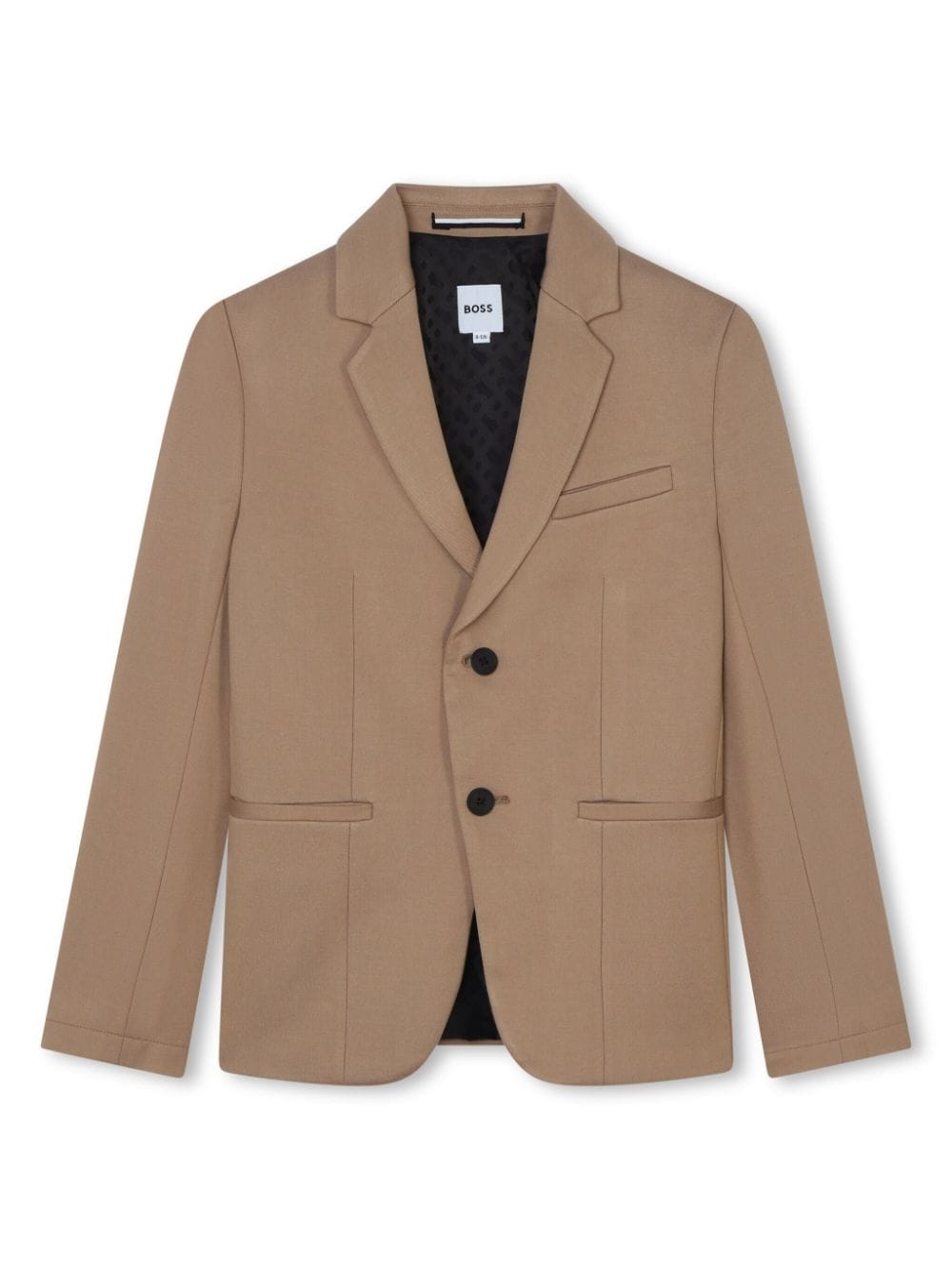 BOSS Kidswear Blazer met enkele rij knopen en gekerfde revers Beige