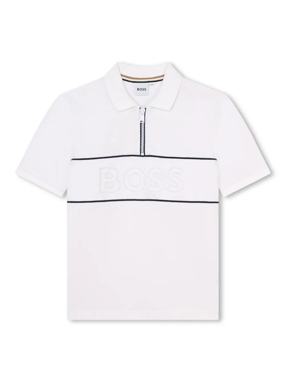 Bosswear Kids' Poloshirt Mit Logo-stickerei In Weiss