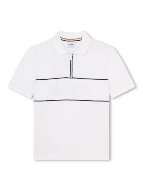 BOSS Kidswear logo-embroidered stretch-cotton polo shirt