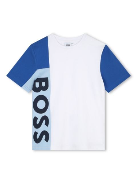 BOSS Kidswear colour-block logo-print T-shirt