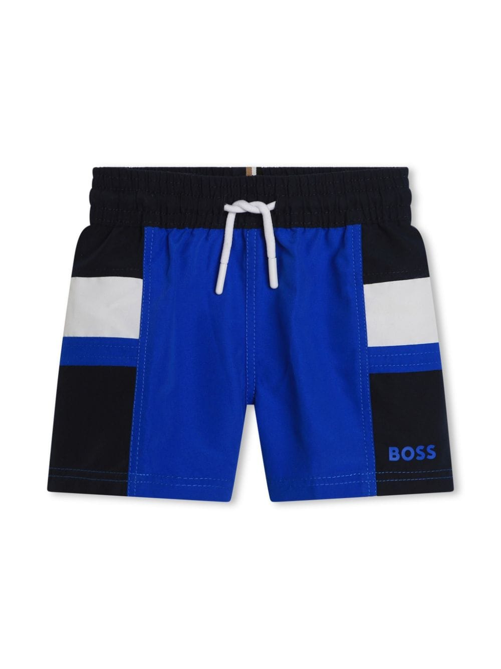 Bosswear Babies' 拼色抽绳泳裤 In Blue