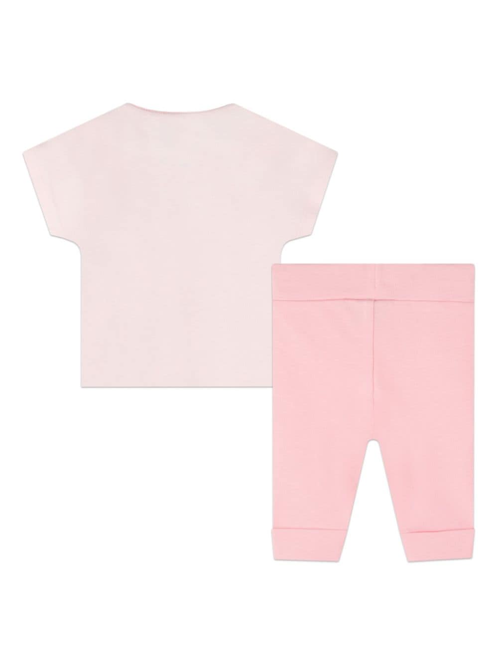 BOSS Kidswear T-shirt en legging met logoprint - Roze