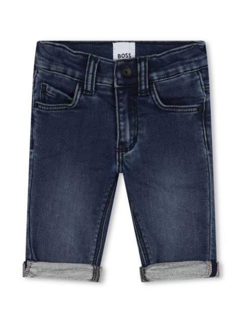 BOSS Kidswear logo-embossed straight-leg jeans