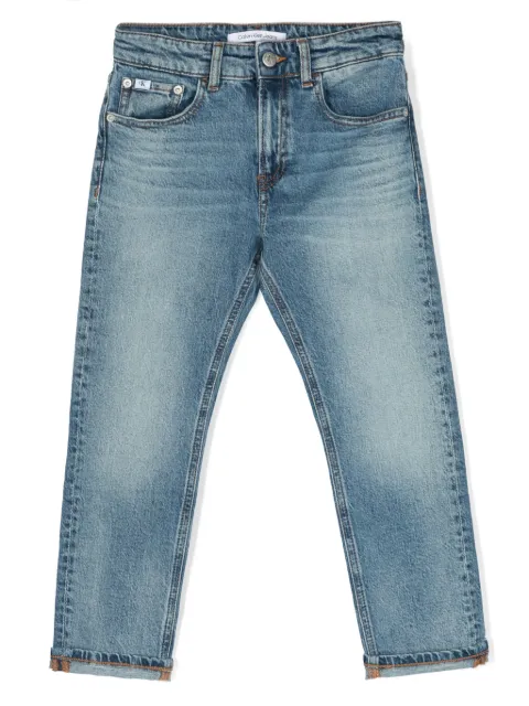 Calvin Klein Kids logo-patch dad-fit jeans