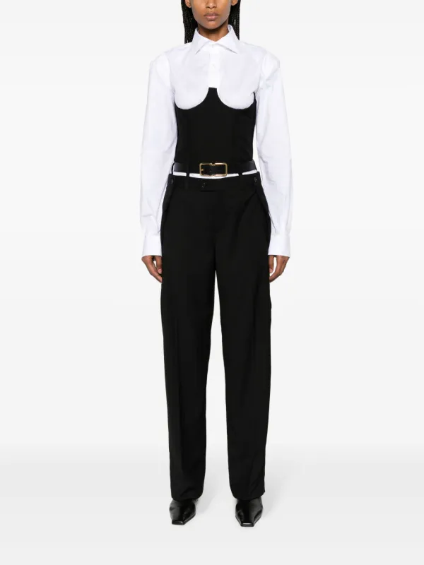 【カリメロ様限定】ホワイトバックオープンボディスーツ over collar body suit／ボディスーツブラウス – Numero CLOSET