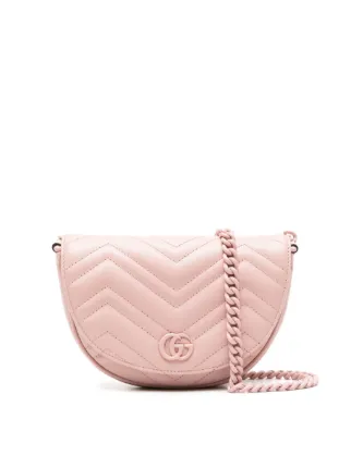 Gucci Mini GG Marmont Crossbody Bag | Pink | FARFETCH Gucci Mini GG Marmont Crossbody Bag | Pink | FARFETCH
