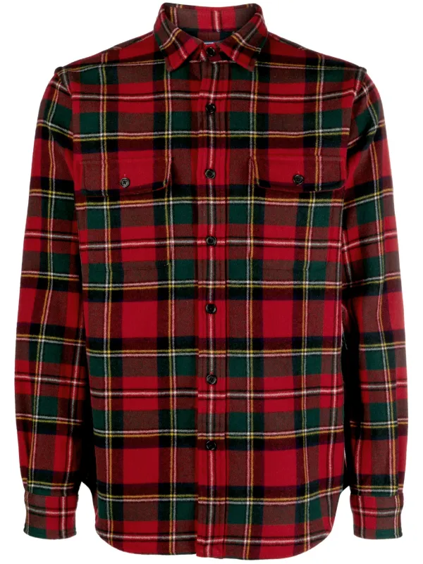 Wool Shirt Red Gucci Dress Shirt Polo Ralph Lauren Tartan Wool