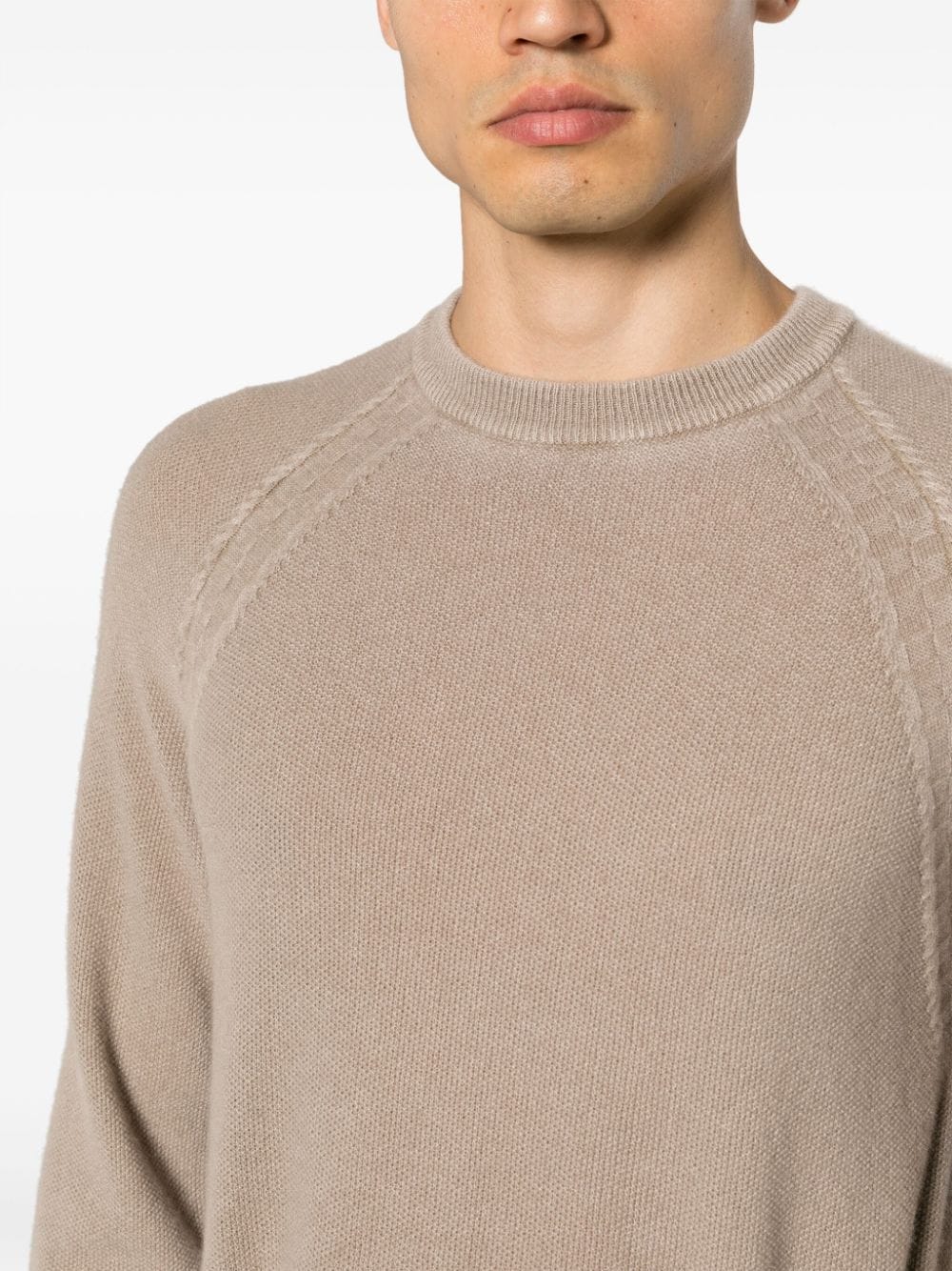 Shop Jacob Cohen Logo-patch Cashmere Jumper In Neutrals