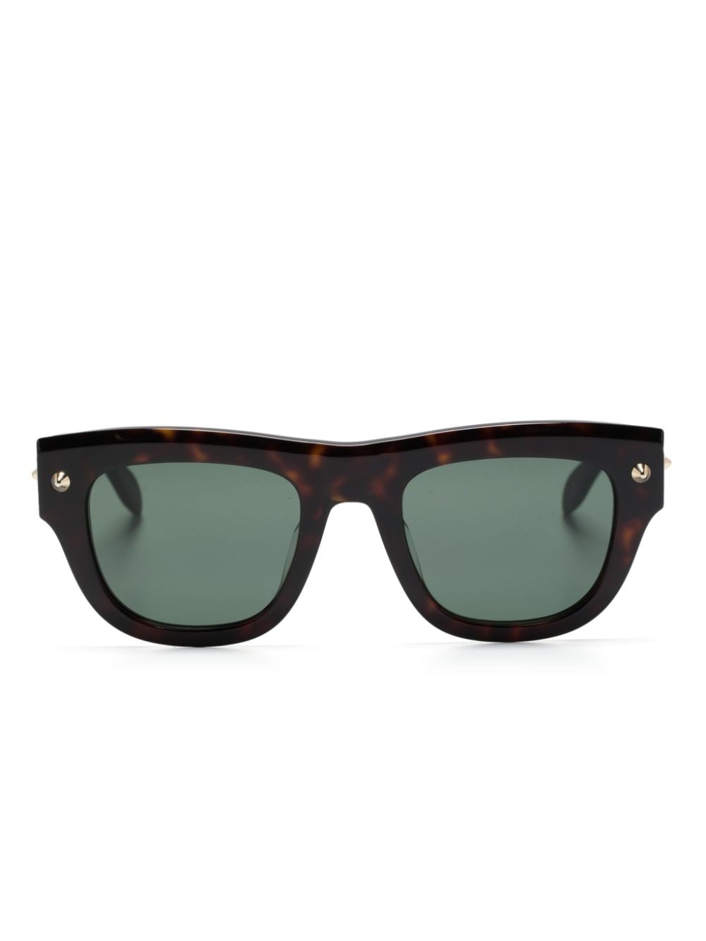 Alexander Mcqueen Stud-detailed Tinted Sunglasses In Brown