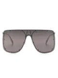 Alexander McQueen Eyewear rhinestone-embellished shield-frame sunglasses - Silver