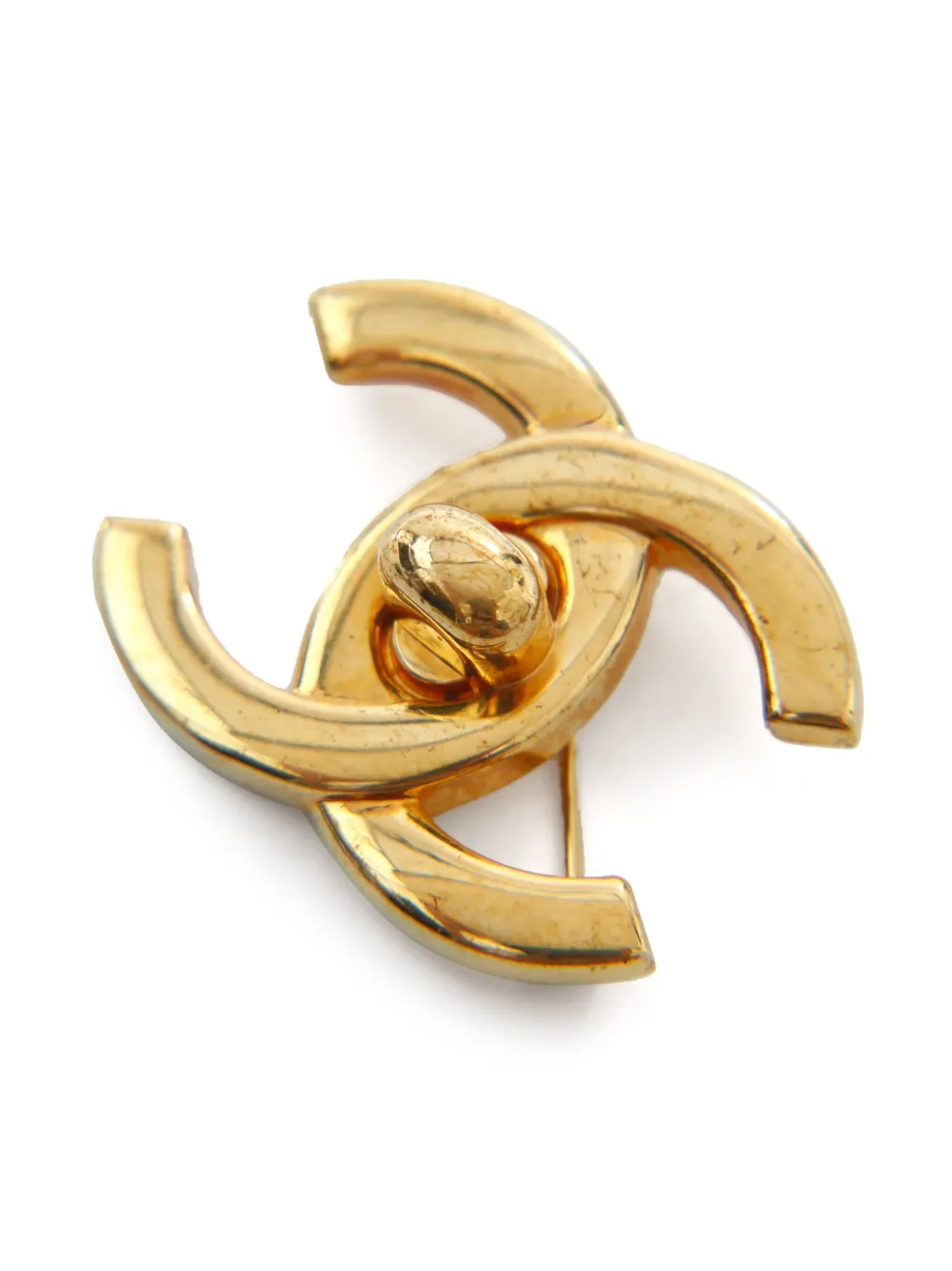 CHANEL Pre-Owned 1996 broche met CC-logo - Goud