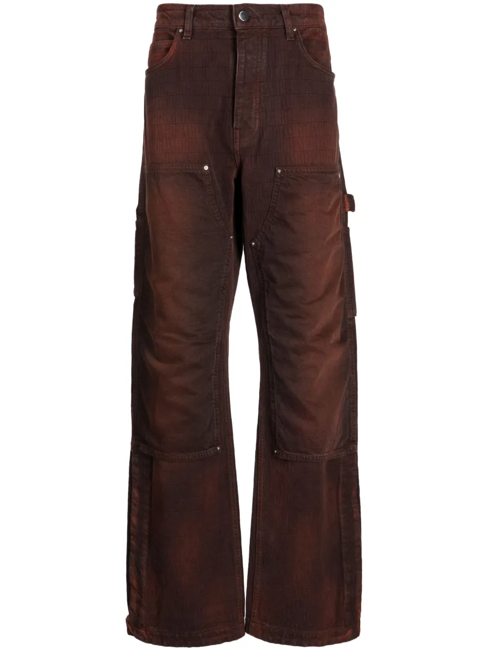 AMIRI mid-rise cotton jacquard trousers | Brown | Image 1