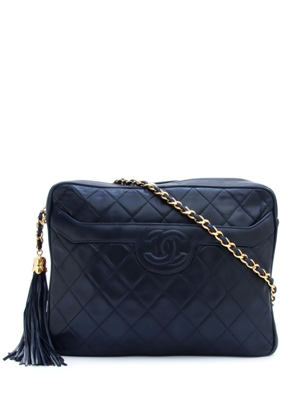 Pre-owned Chanel 1991-1994 Diamond-quilted Shoulder Bag In Black