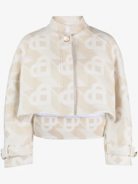 Casablanca veste crop à motif monogrammé