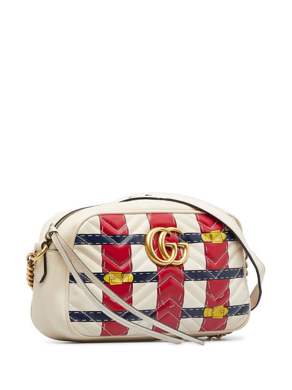 Gucci Pre-owned Small GG Marmont Camera Bag - White