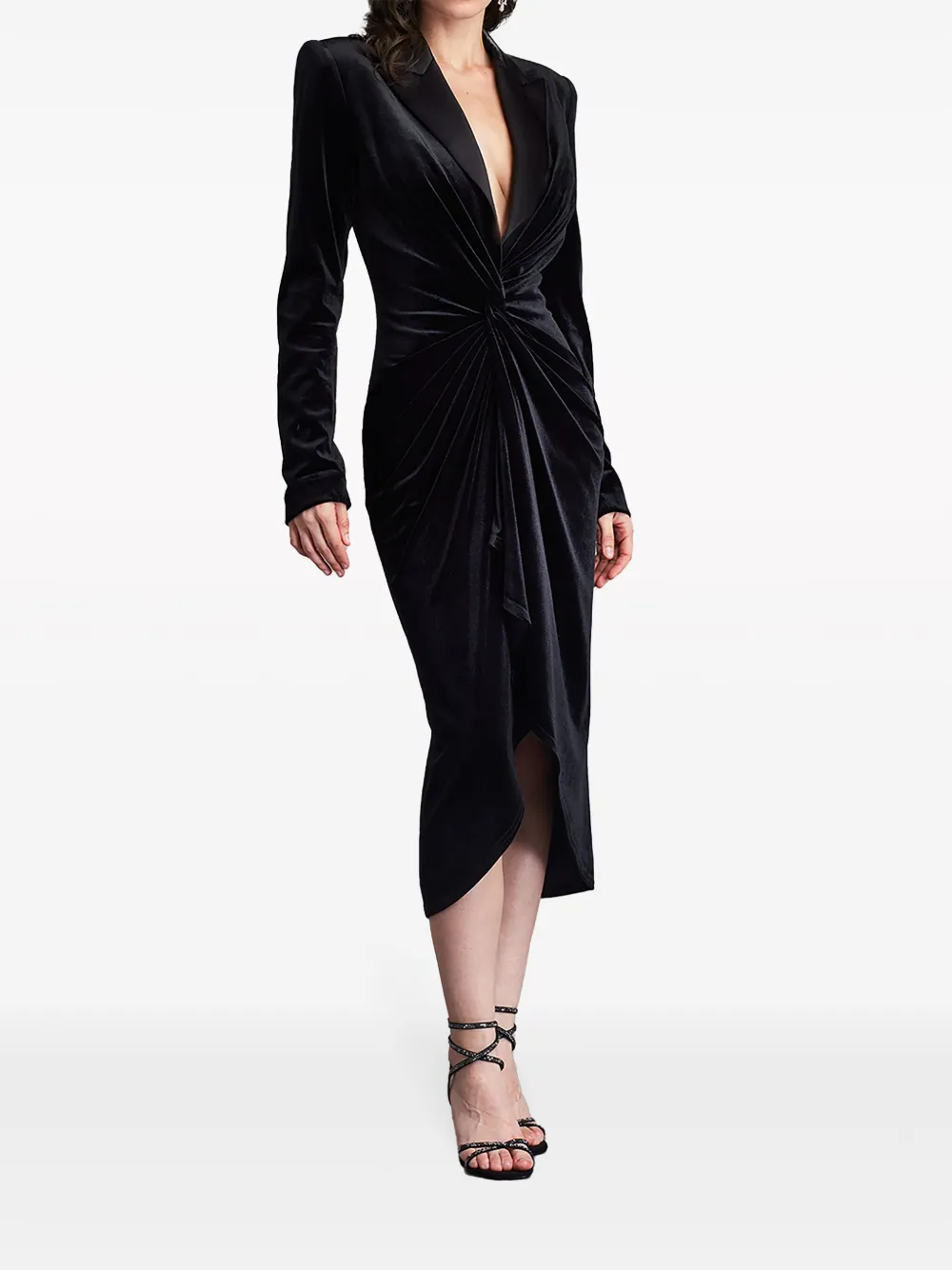 Tadashi Shoji Fluwelen blazerjurk - Zwart