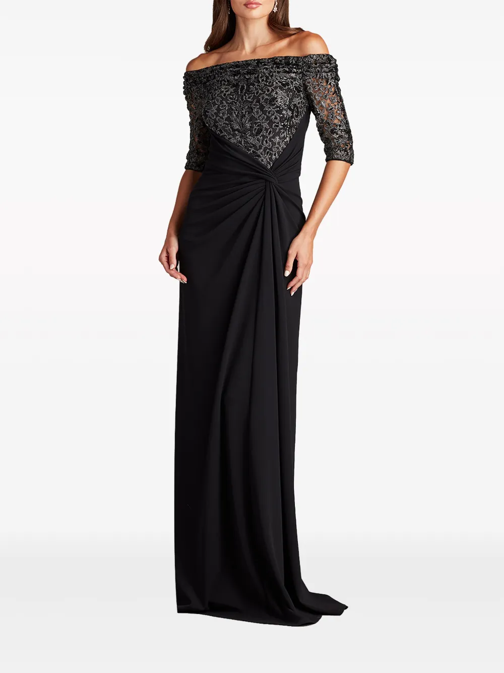 Tadashi Shoji Off-shoulder avondjurk - Zwart