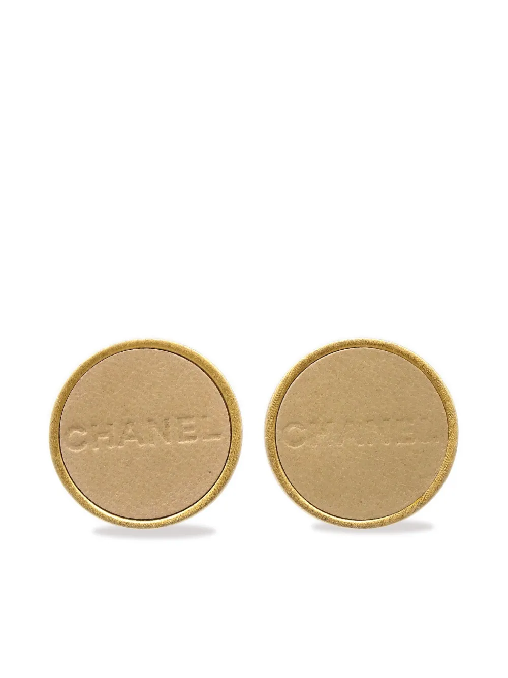 2000 logo-debossed button clip-on earrings
