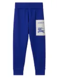 Burberry Kids Equestrian Knight cotton track pants - Blue