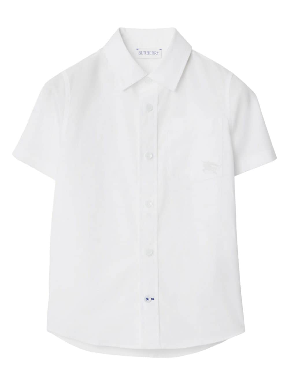 Burberry Kids Equestrian Knight cotton-blend shirt - White